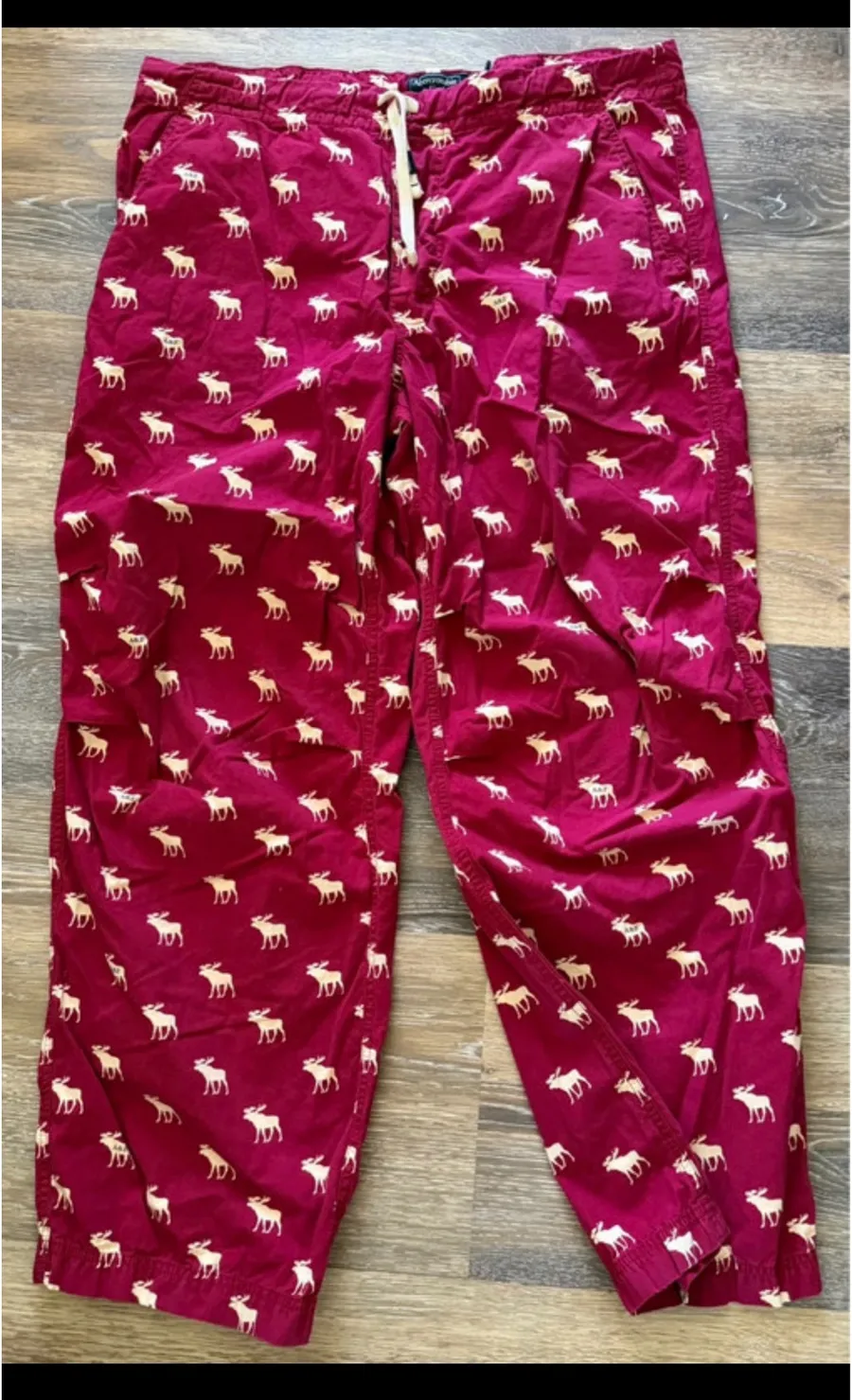 Vintage Abercrombie & Fitch Red Moose Print Lounge Pants