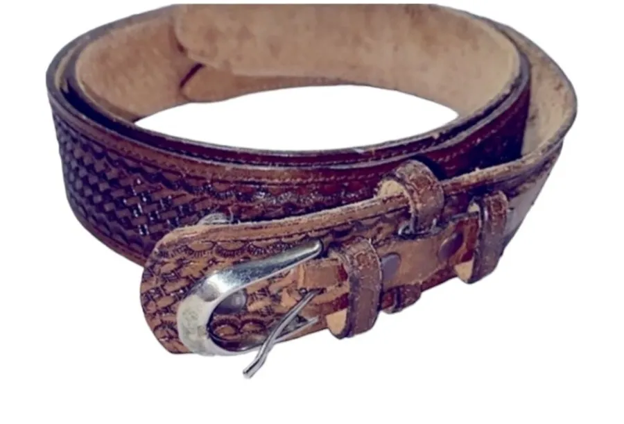 ACME brown leather braided belt size 46