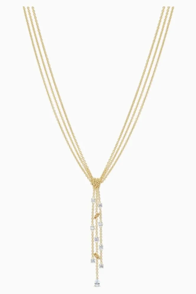 Atelier Swarovski by Penelope Cruz Botanical Y tassel necklace Gold