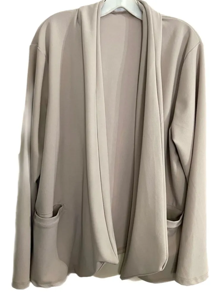 Beige Open Front Blazer Women’s 3X