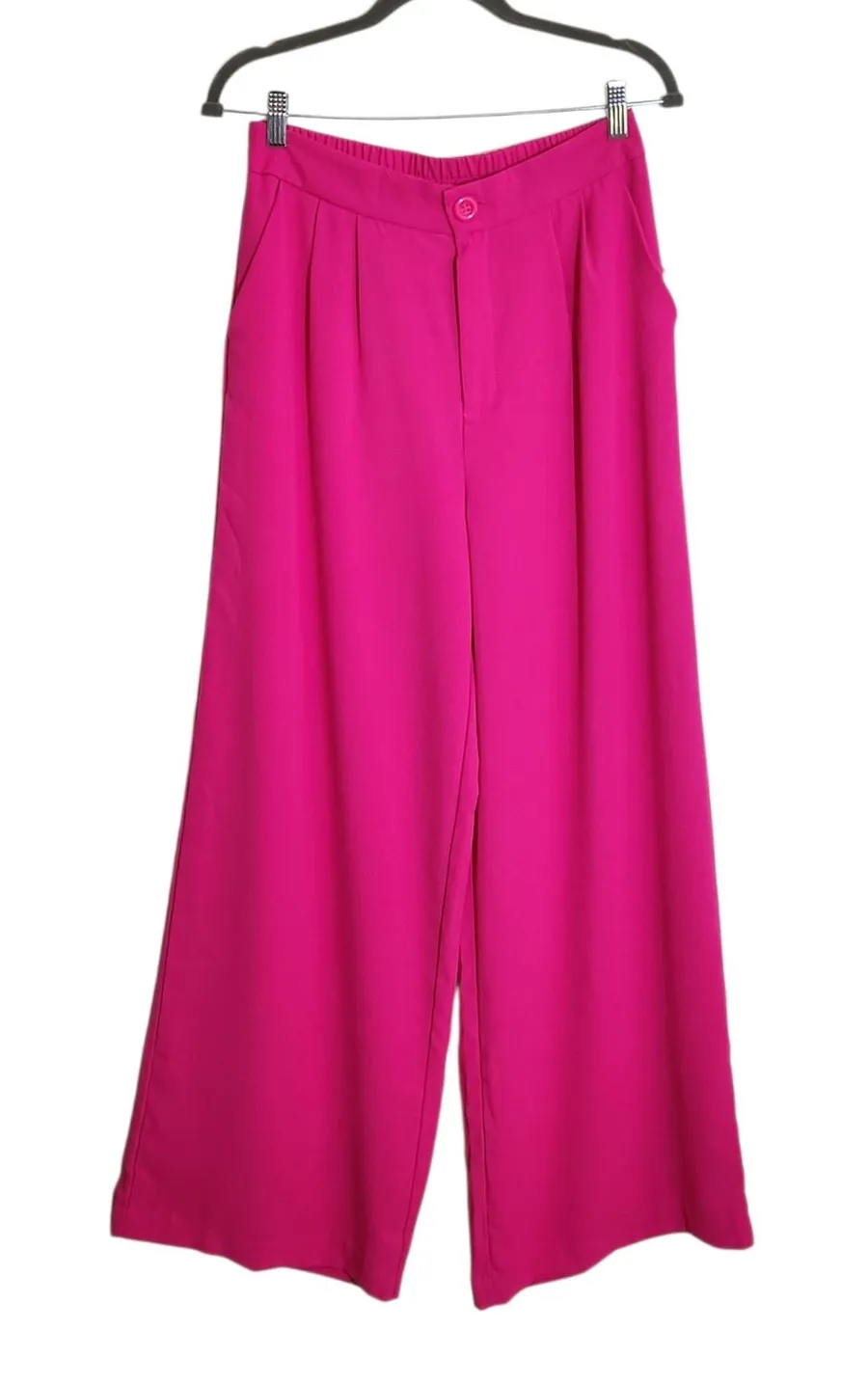 Haute Monde Neon Pink Wide Leg Trouser Pants Size Medium NWT