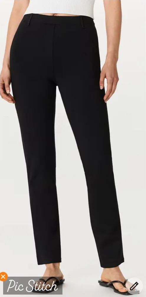 Quince Ultra Stretch Ponte Straight Leg Pants Black