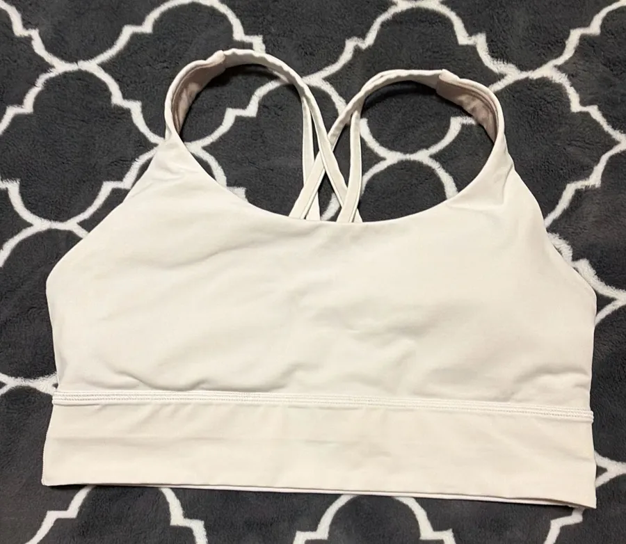 lululemon athletica Light Beige Crisscross Strappy Sports Bra