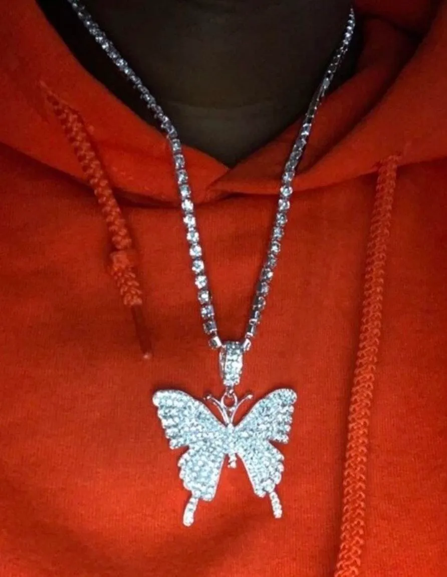 Dazzling Butterfly Icy Bling Necklace