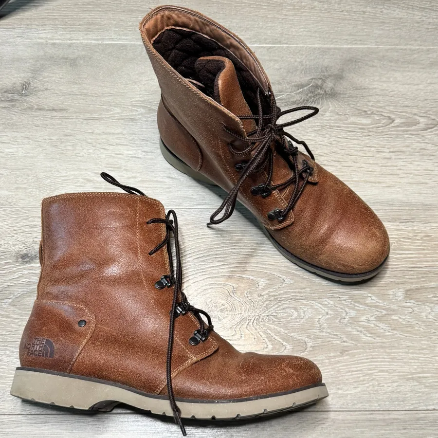 The North Face Ballard Lace II Brown Leather Boots Womens Size 9.5