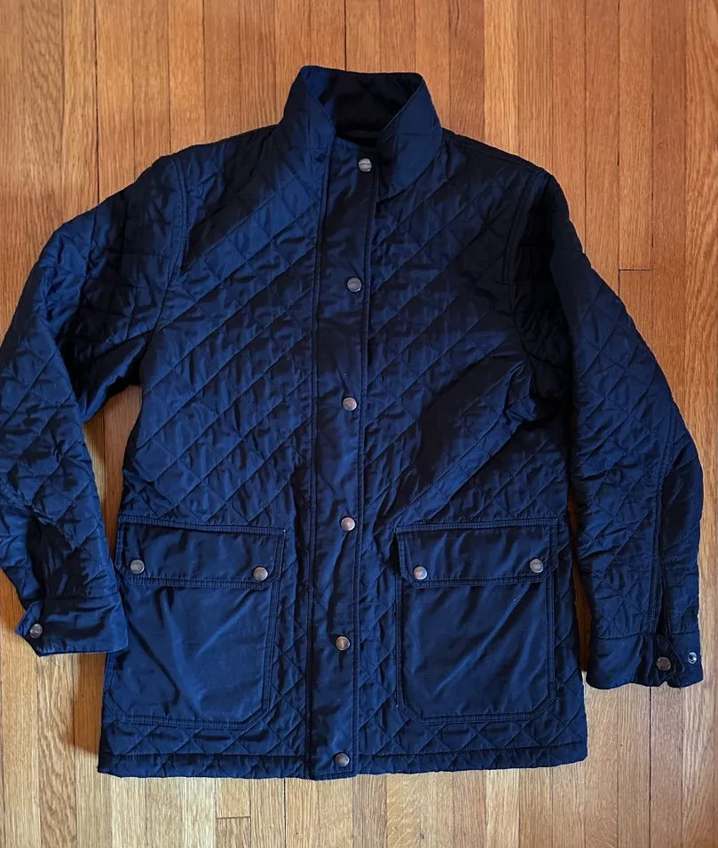 Land's End Women's Quilted Jacket Black, Size Small Size 6-8, Full Zip
