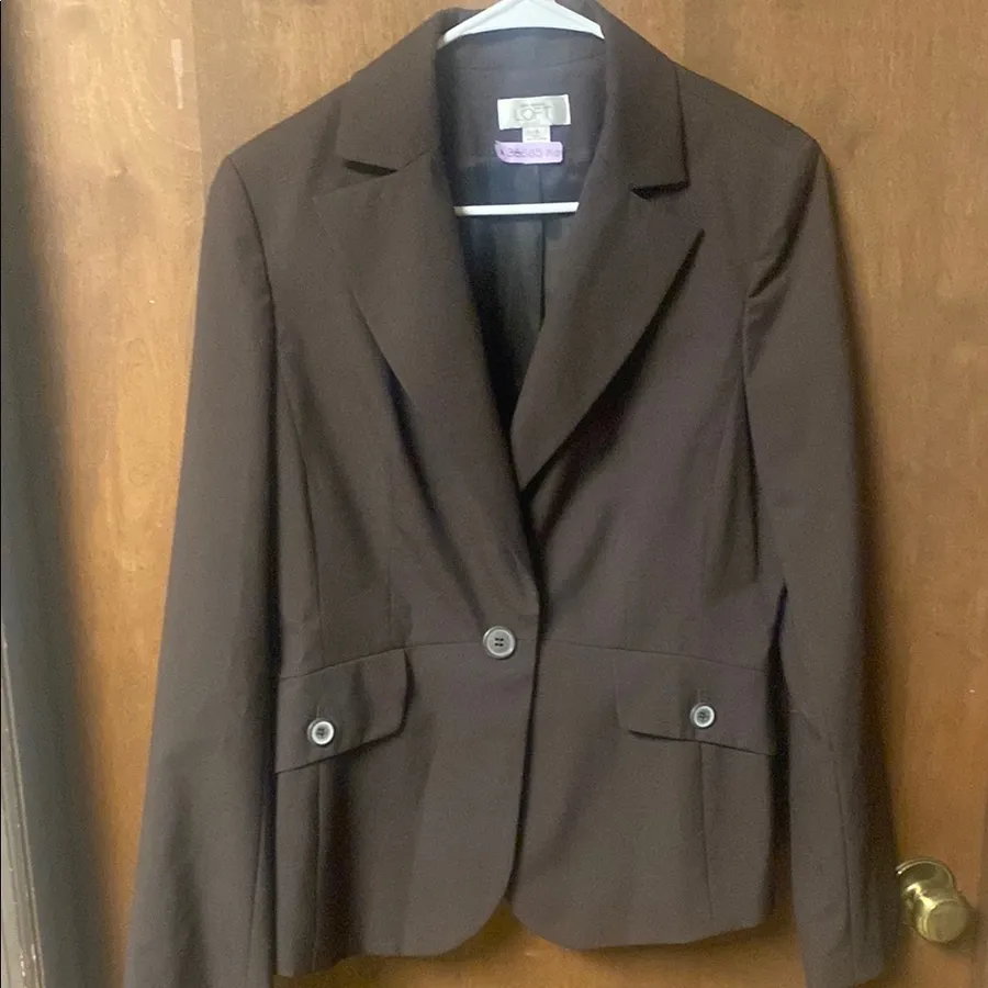 LOFT Brown Tailored Blazer with Notched Lapel