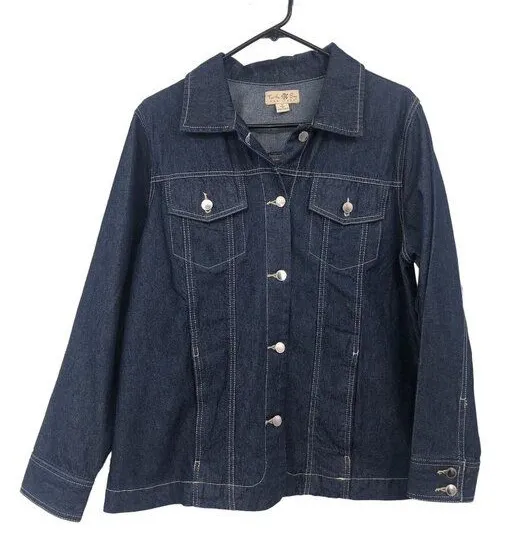 Turtle Bay New York Jean Jacket Womens L Used *Stain on Cuff Size L