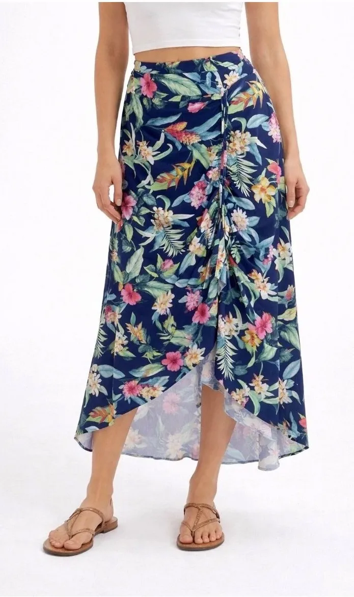 Tommy Bahama Floral Cover Up Skirt Womens Small Flowy Tropical Beach Resort