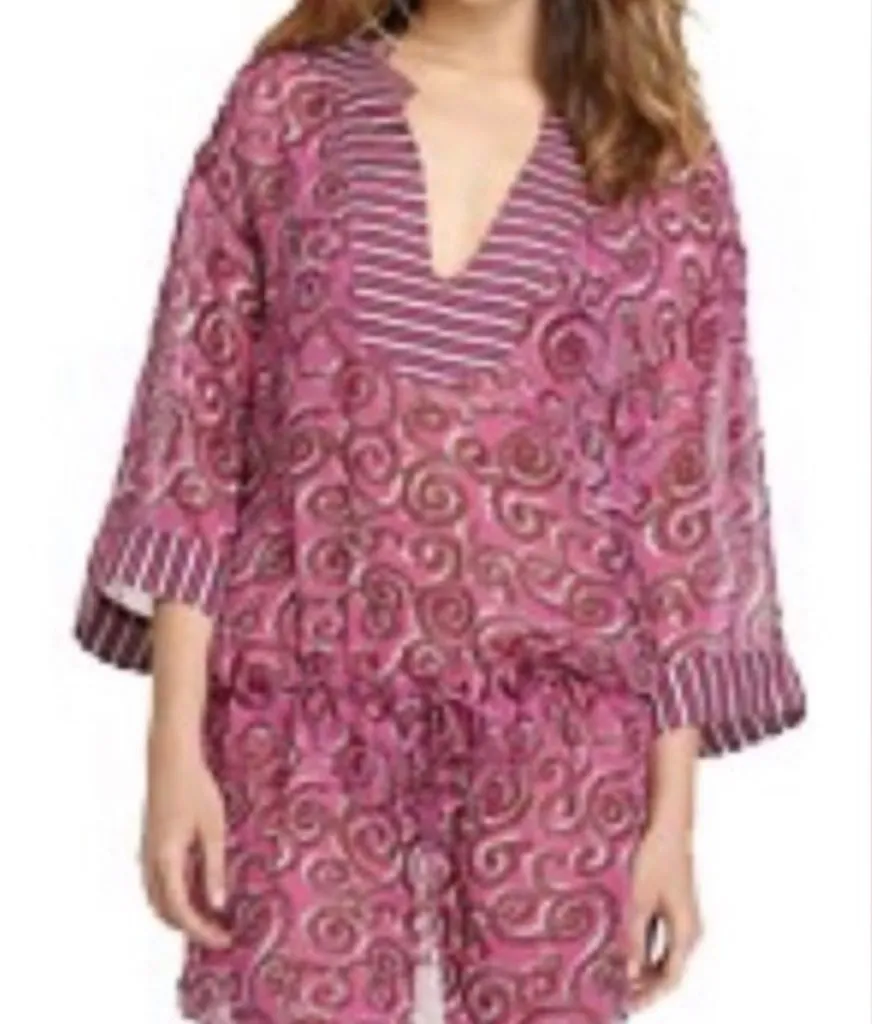 Tory Burch Silk Caftan Tunic Dress /Cover Up - Size XS / S.