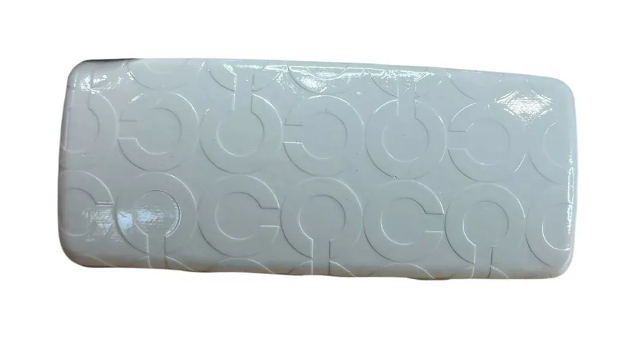 Coach White Patent Leather Embossed Signature C Hard Eyeglass Sunglasses Case