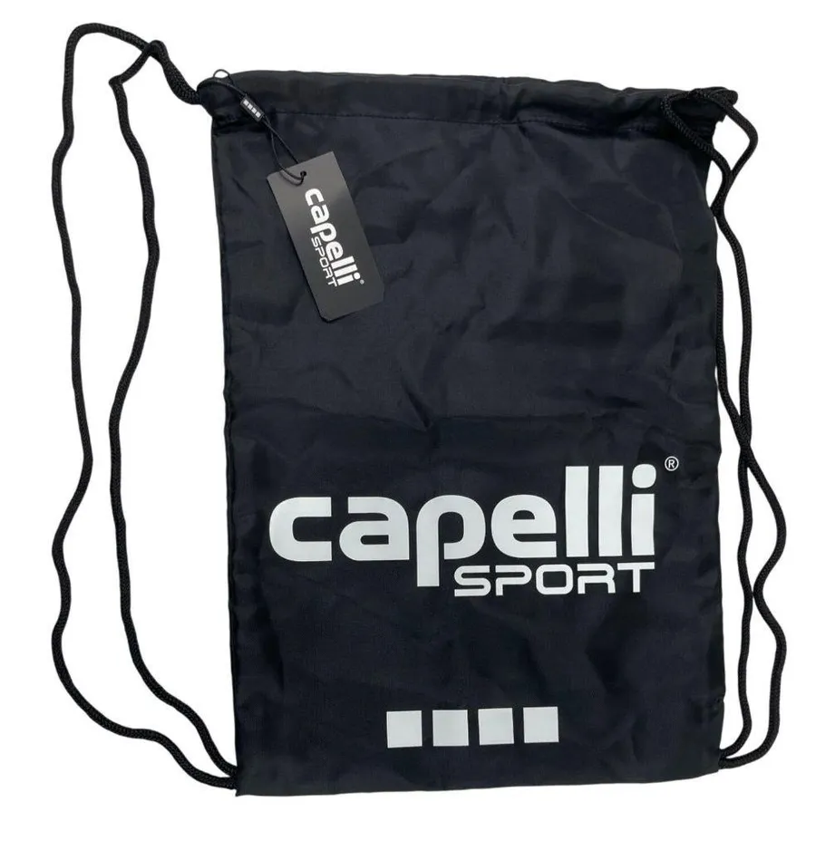 Capelli Sport Black/White Drawstring Sackpack Gym Bag 28m Black