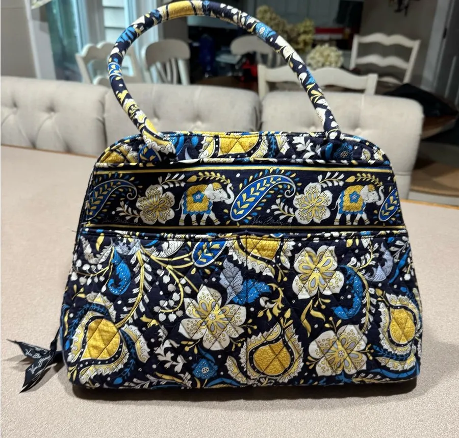 Vera Bradley Paisley Shoulder Bag - Blue, Yellow- Like New Condition