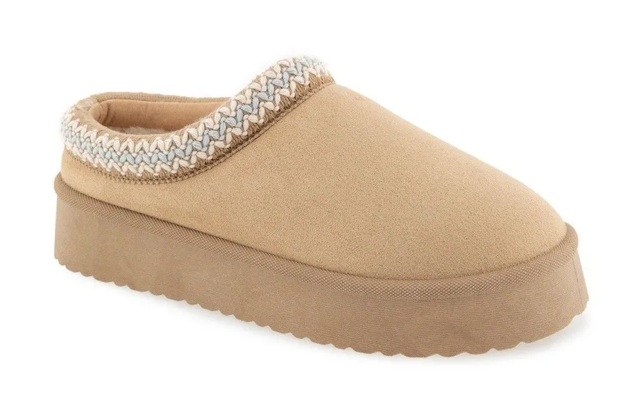 union bay womans Jade Faux Suede Platform Clog tan size 7