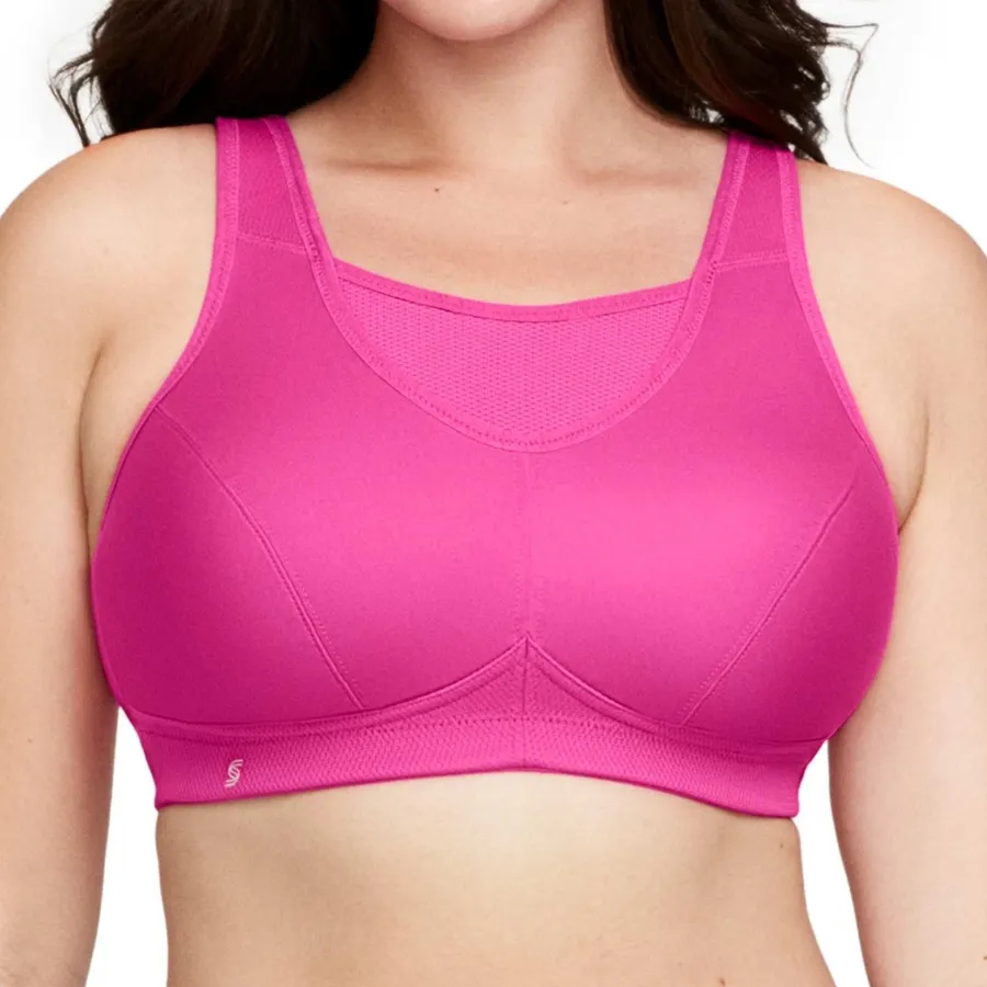 Glamorise 38J Sports Bra No Bounce Camisole Wirefree 1066 Medium Impact Pink Size undefined