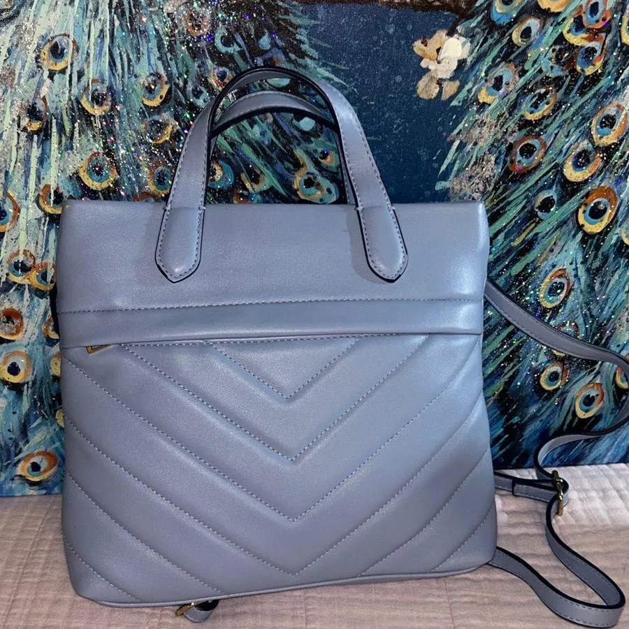 A new day Periwinkle Quilted Backpack