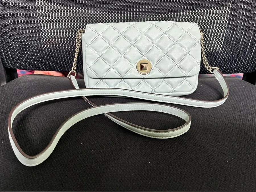 Kate Spade New York Natalia Smooth Quilted Crossbody Bag Crystal Blue