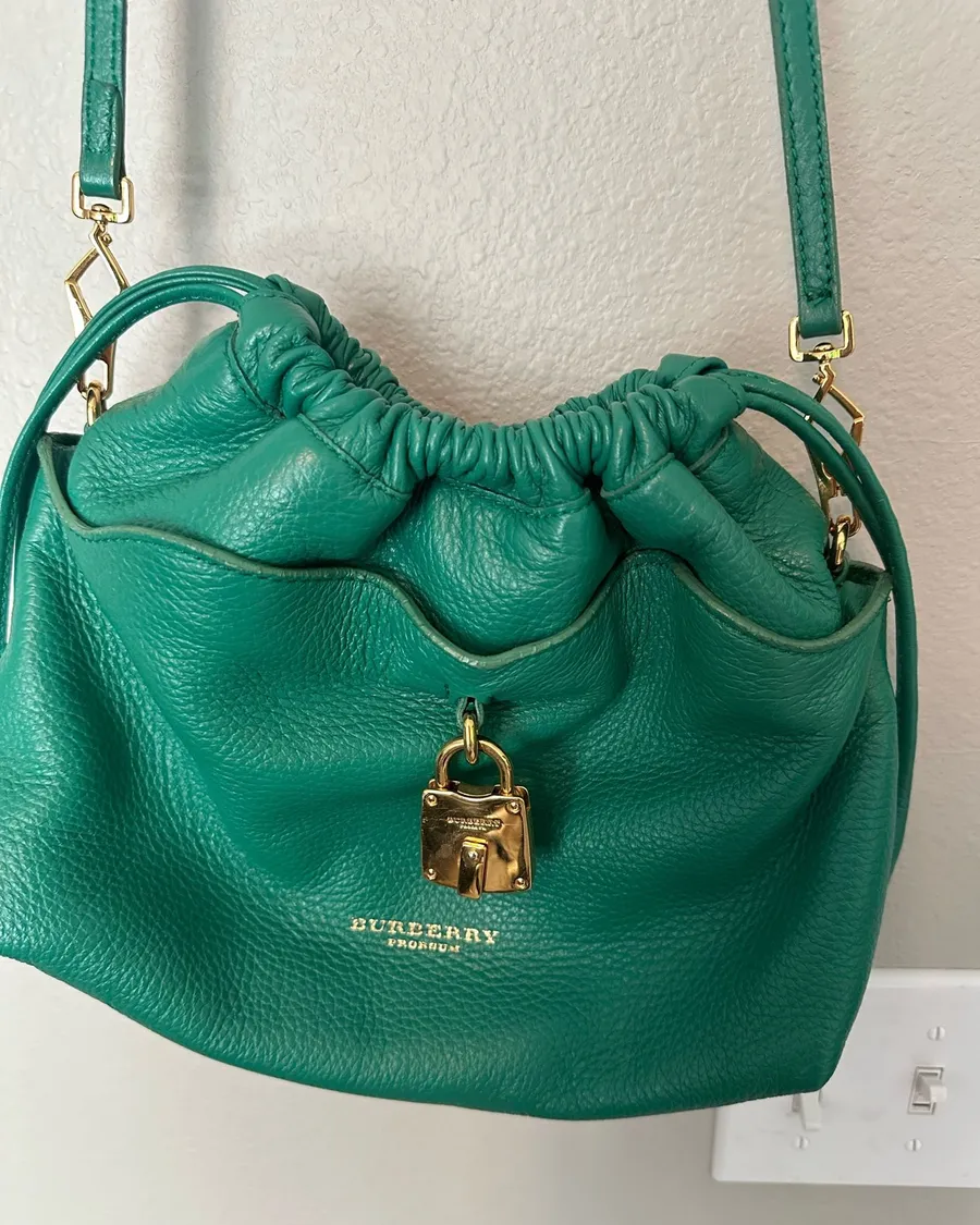 Burberry green purse