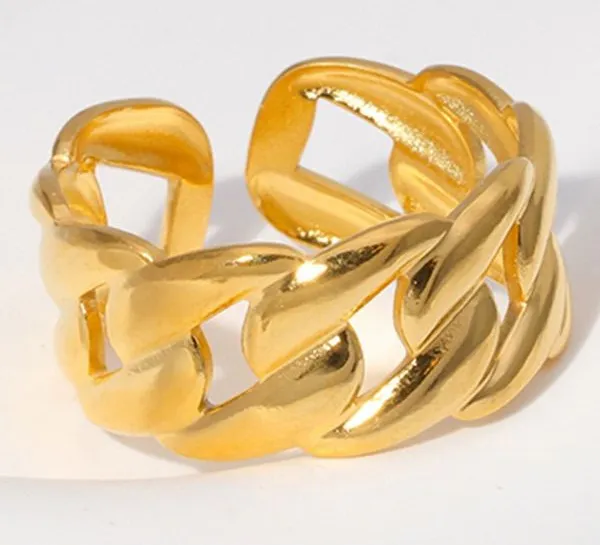 Gold Chain Link Women's Ring