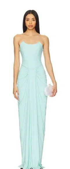 Deme By Gabriella X Revolve Pearl Gown Long Dress Size S flaw