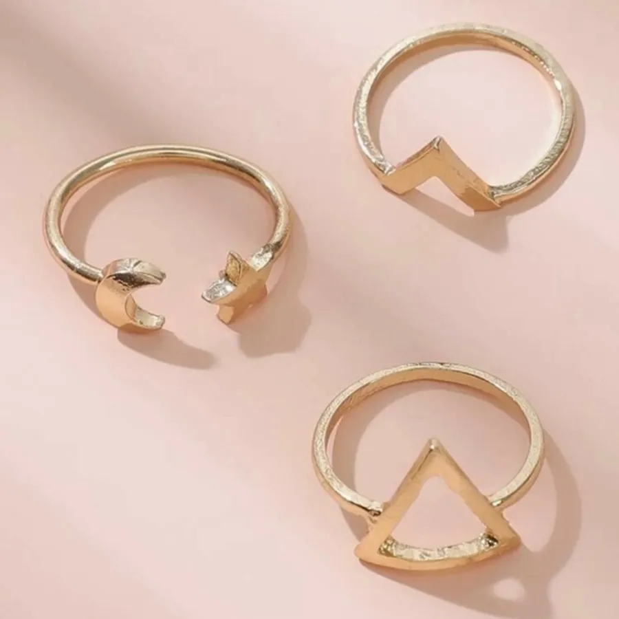 3/$30 ๐ 3pcs Dainty Ring Gold
