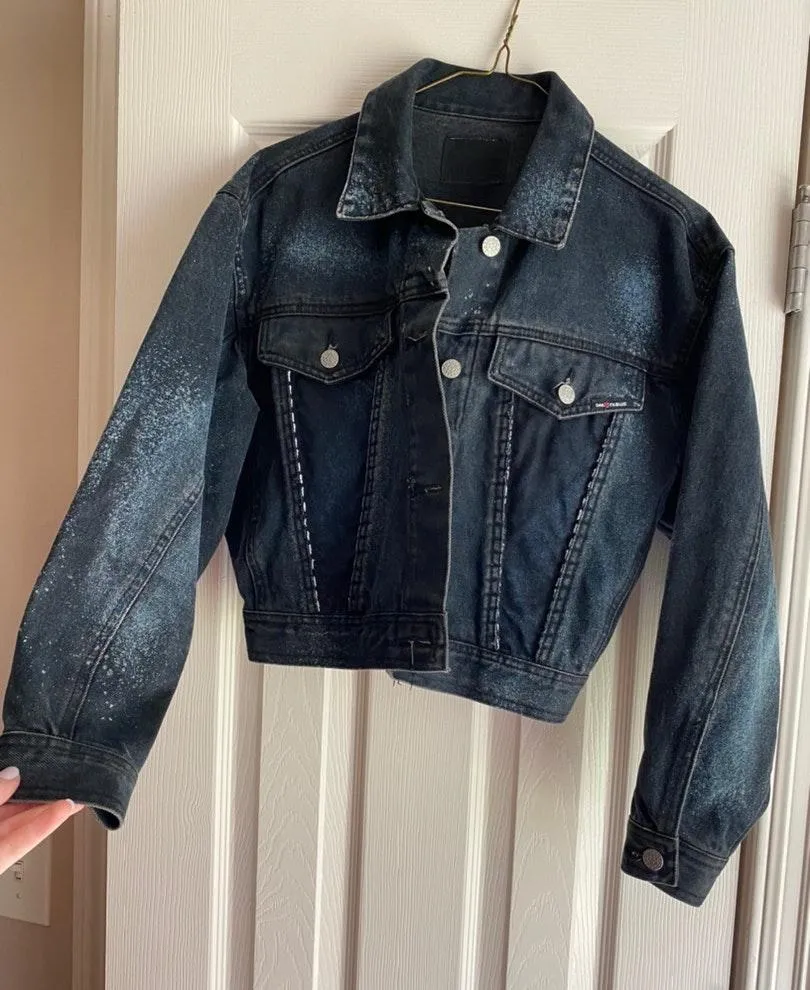 Vintage Crop Denim Jacket Black