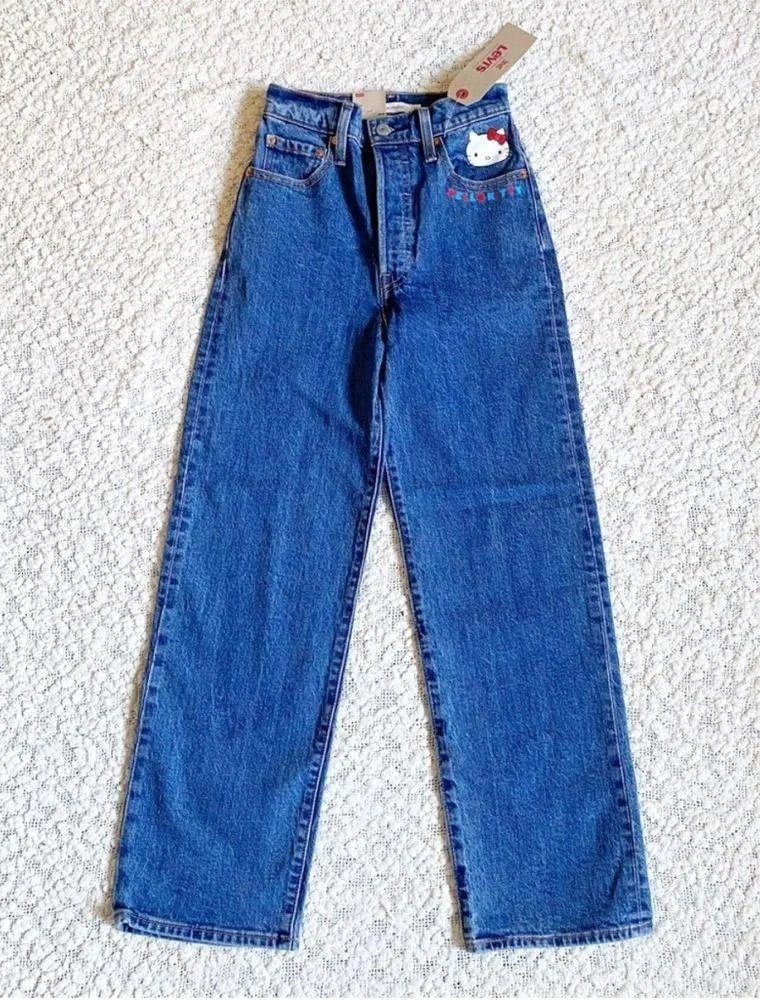 Levi’s x Hello Kitty Ribcage Straight Ankle Jeans size 24 NWT