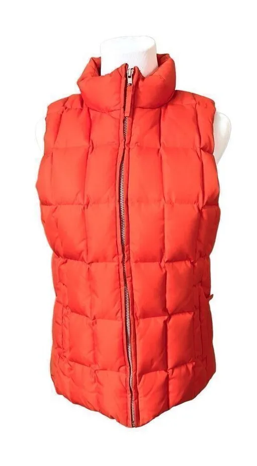 Gap Vintage Down Puffer Zipper Winter Washable Vest Orange Spice MEDIUM Outdoor