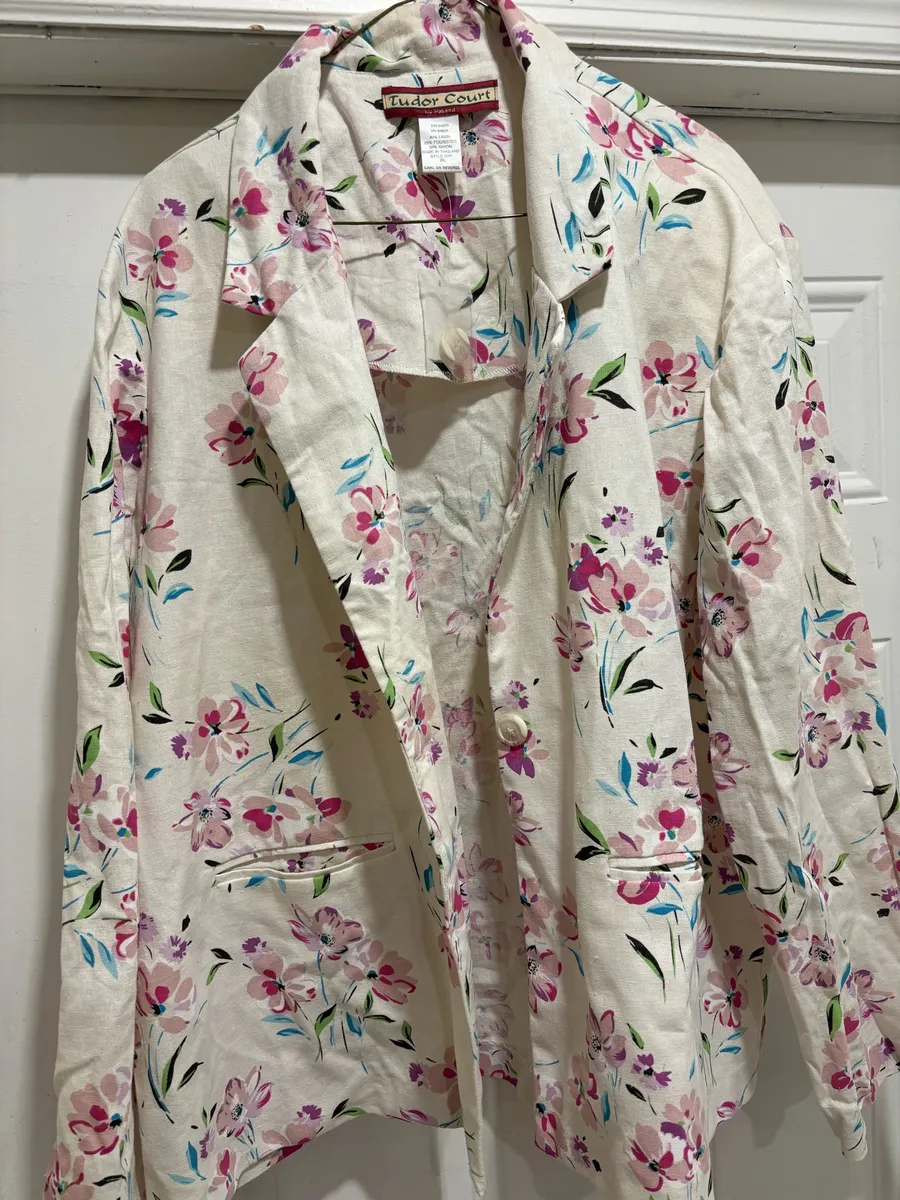 Vintage Floral Blazer / Lightweight Jacke Multiple Size XL