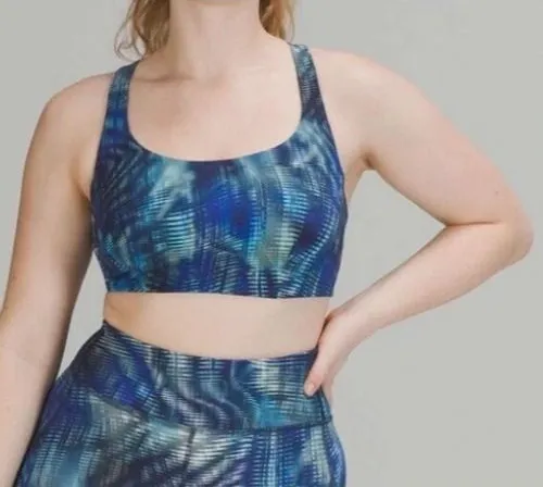 Lululemon Wunder Train Bra Medium Support Shapeshifter Flux Blue Multi size 2