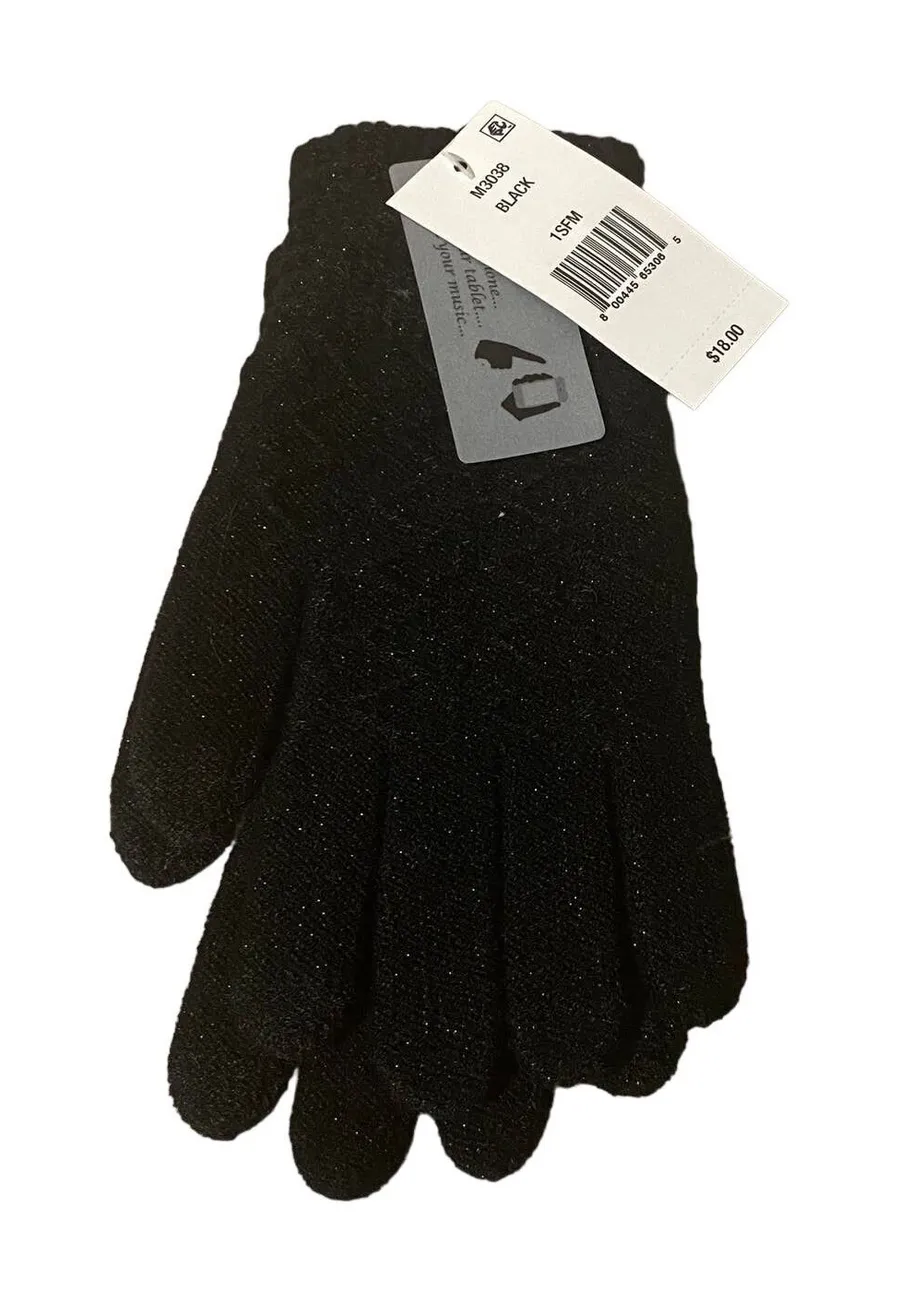 Steve Madden Solid Black E-Z Tap Knitted Gloves Women Sz OS
