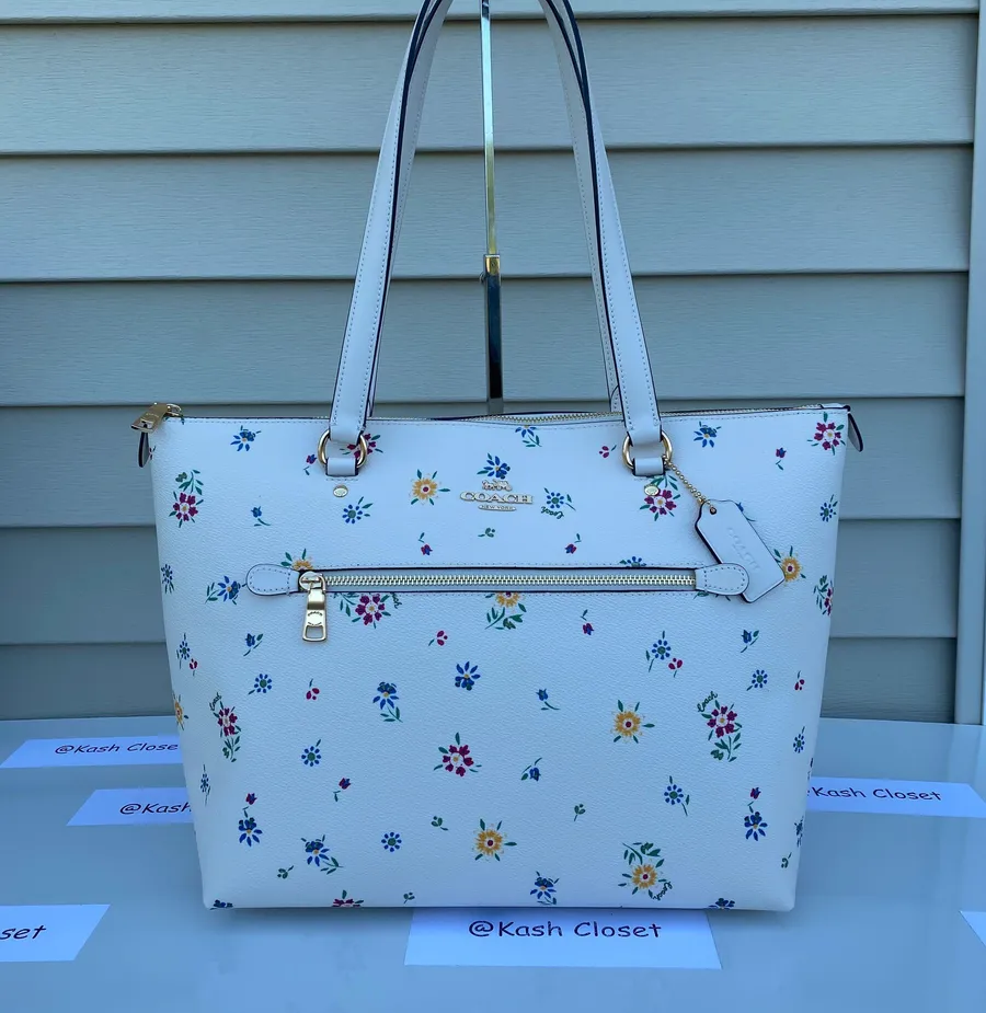 Wildflower Printed Gallery Large Tote -Chalk Multi