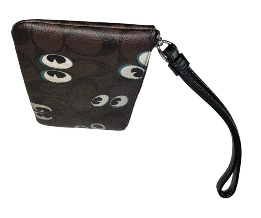 COACH Corner Zip Halloween Eyes Wristlet New with Tag MSRP $88 SOO very rare