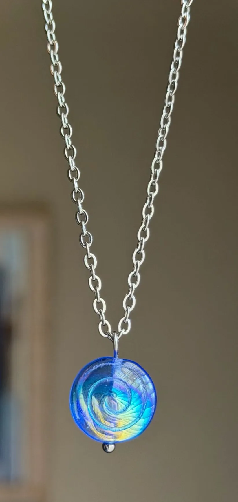 Handmade spiral swirl uzumaki funky boho fairy style simple necklace🌀