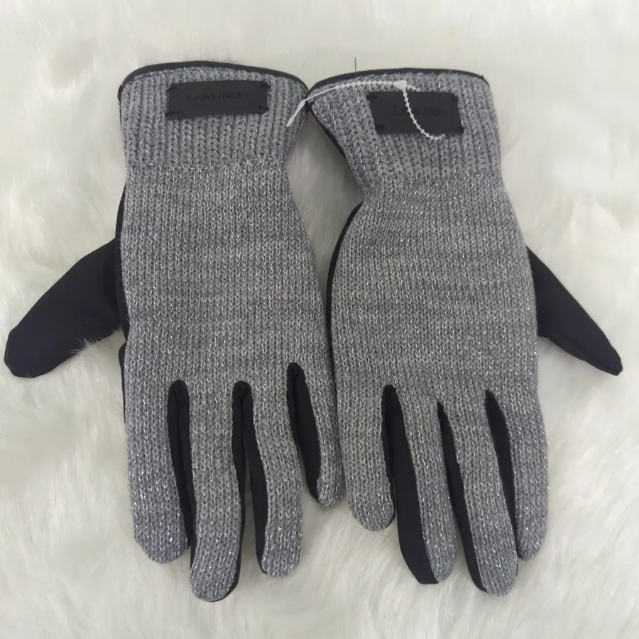 Calvin Klein Gray Metallic Gloves | MEDIUM | NWOT