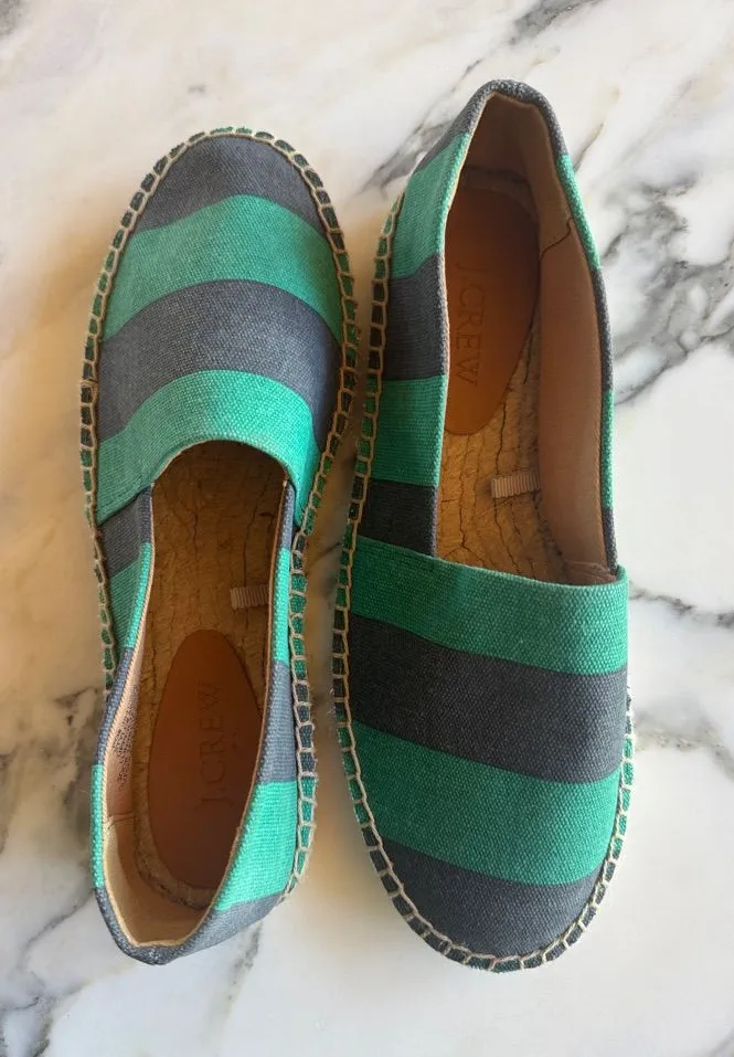 J. Crew Canvas Striped Espadrilles Women’s 6.5 NWOT