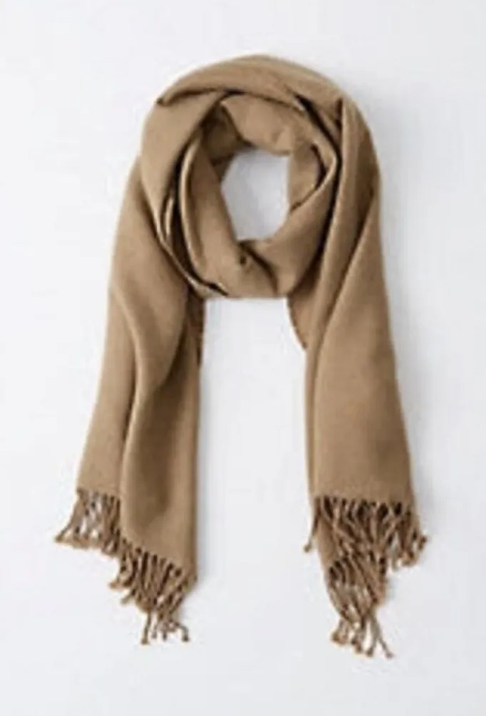Abercrombie Camel Fringe Scarf
