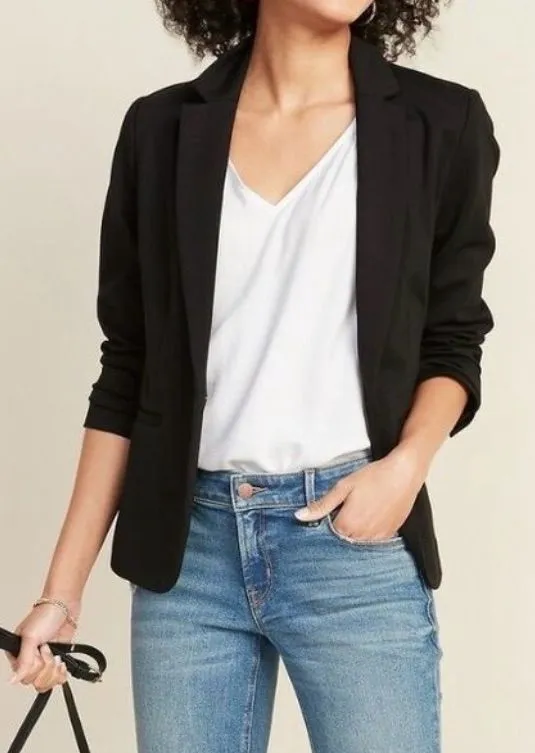 Old Navy Classic Ponte Knit Blazer Black XL