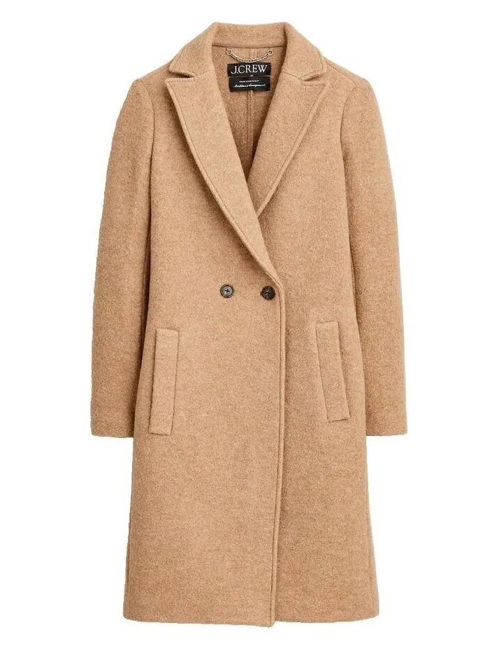 NWT J.Crew New Daphne Topcoat in Heather Camel Italian Boiled Wool Coat 2T $228