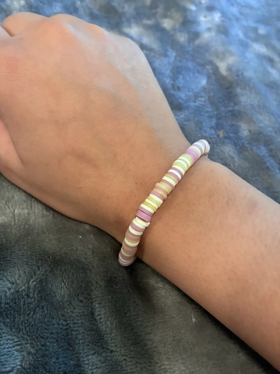 Purple Lemonade Sunset Purple and Yellow Pastel Mixed Clay Beads Bracelet Jewelry | Perfect Gift | Back to School | Handmade ౨ৎ