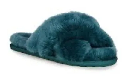 EMU Australia Mayberry sheepskin slippers dark teal women's size 7 winter cozy Blue