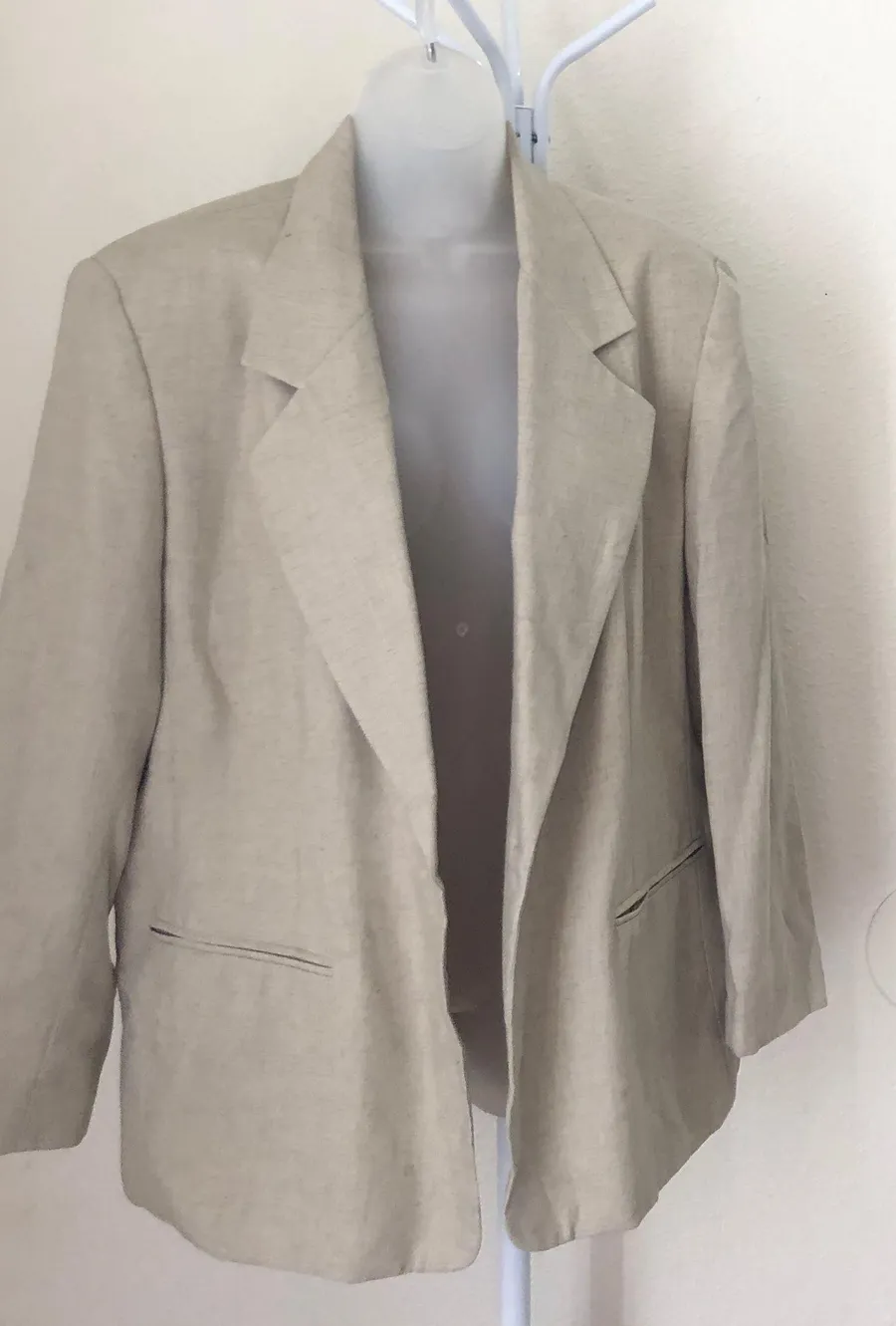 Beige Tan Neutral Blazer Jacket (Size 16W)