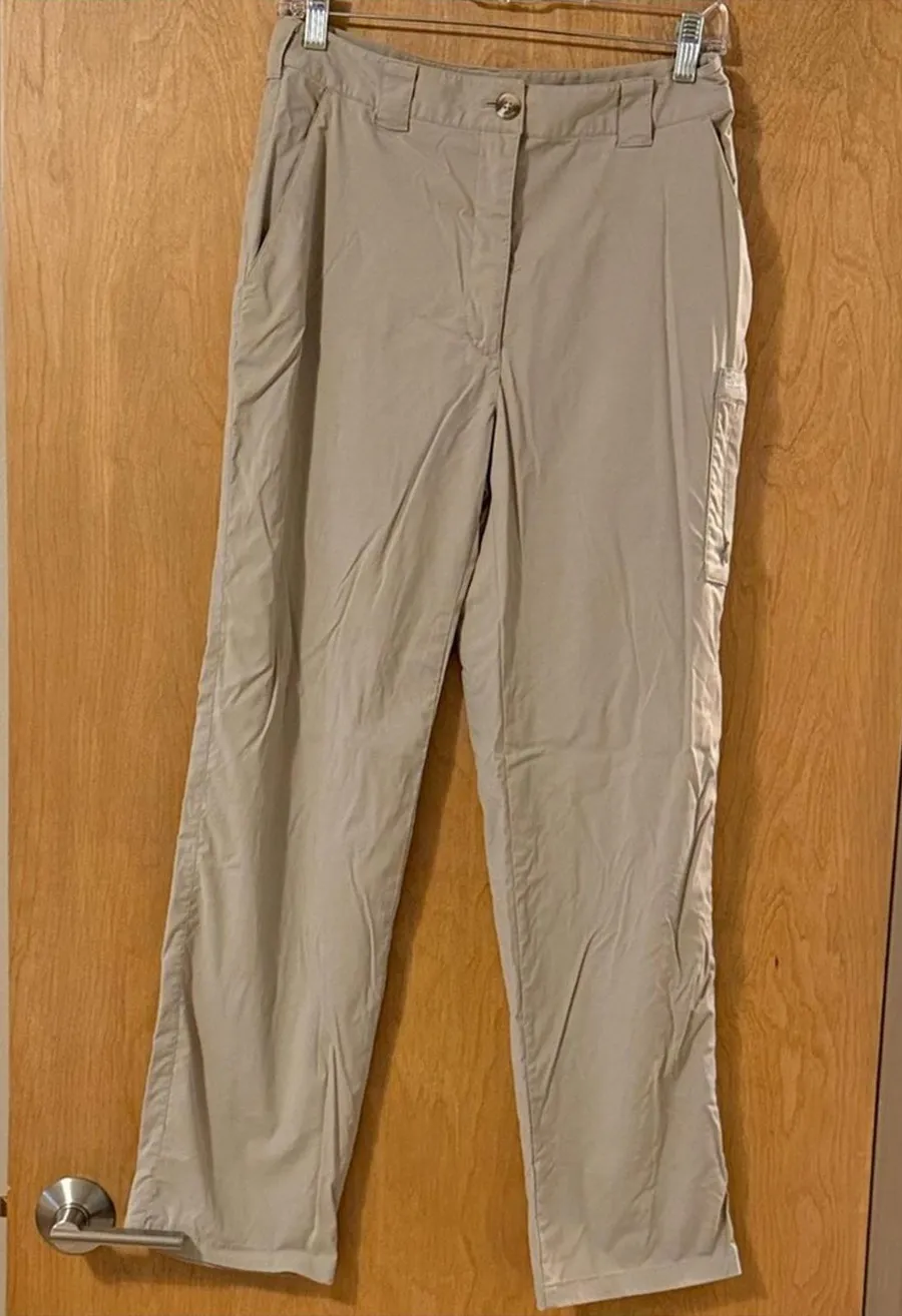 ExOfficio Nylon Stretch Hiking Travel Pants Khaki Tan Women's Size 8