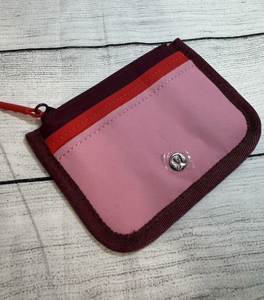Lululemon True Identity Card Case Wine Berry / Hot Heat / Pink Tide NWT