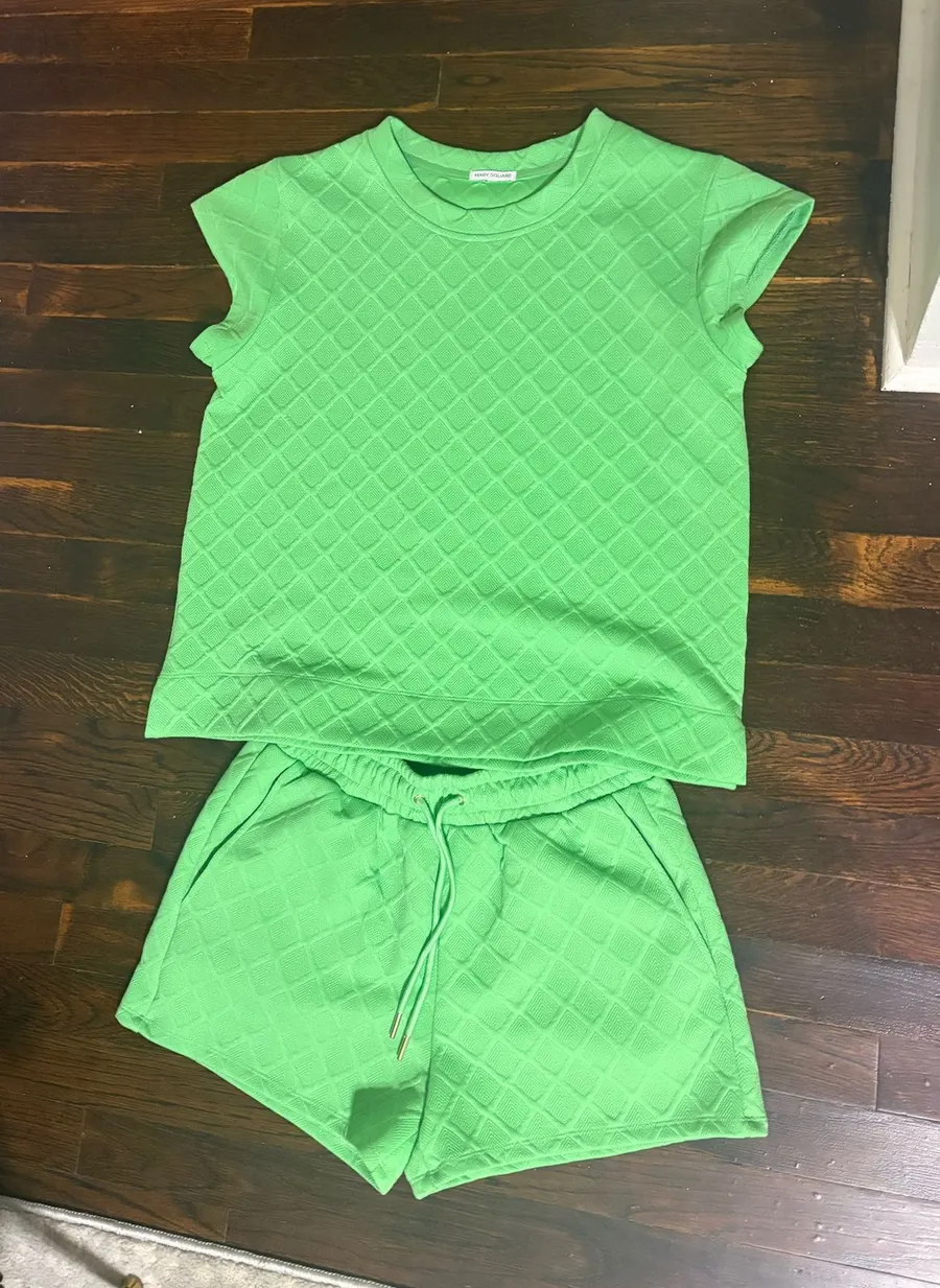 Mary Square Textured Green Set Size XS