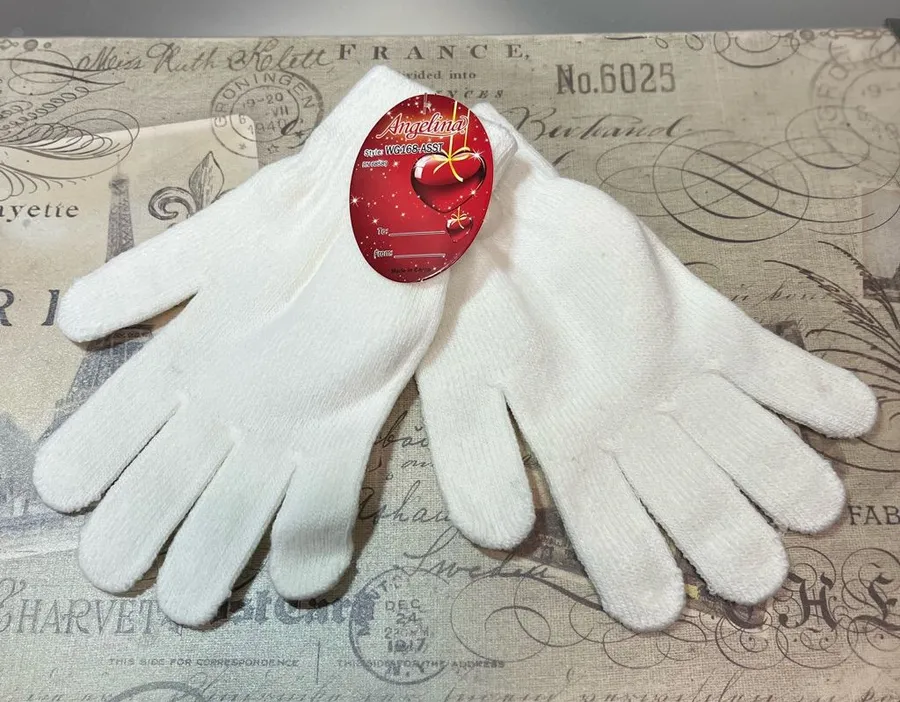 Angelina White Stretch Gloves