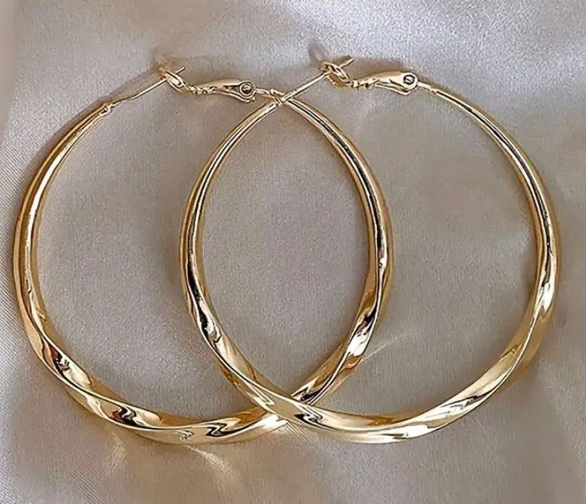 14K Gold Plated Hoop Earrings for Women Girls