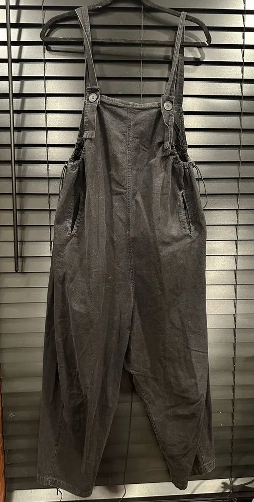 Black Adjustable Strap Jumpsuit with Straight