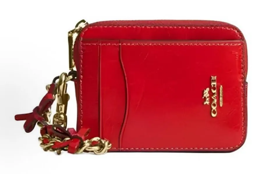 coach Zip Card Case With Bows cec13