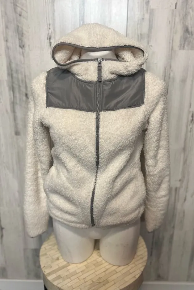 SO Cream Teddy Bear Sherpa Fleece Full-Zip Jacket Hoodie Women's XS